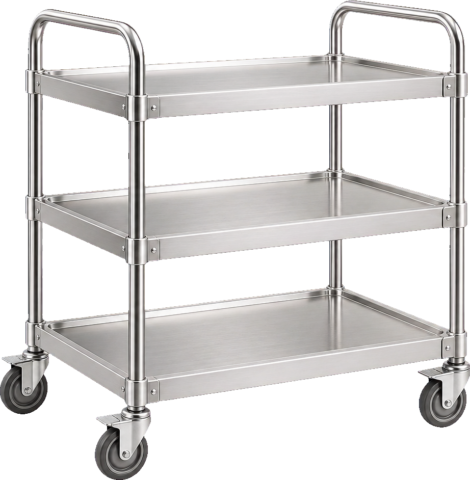 Stainless steel service trolley